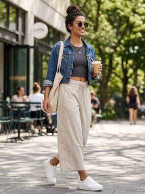 Athleta High Rise Cropped Endeavor Pant - Bone - Size 12 - EUC!